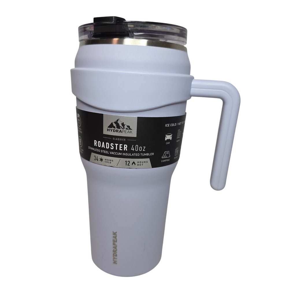 Hydrapeak New! Roadster 40oz Stainless Steel Vacuum Insulated Tumbler Handle Lid